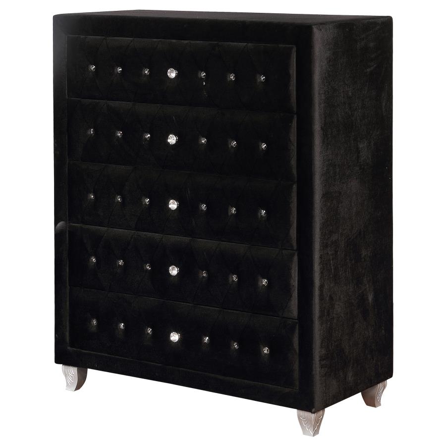 (image for) Deanna 5-drawer Bedroom Chest Black