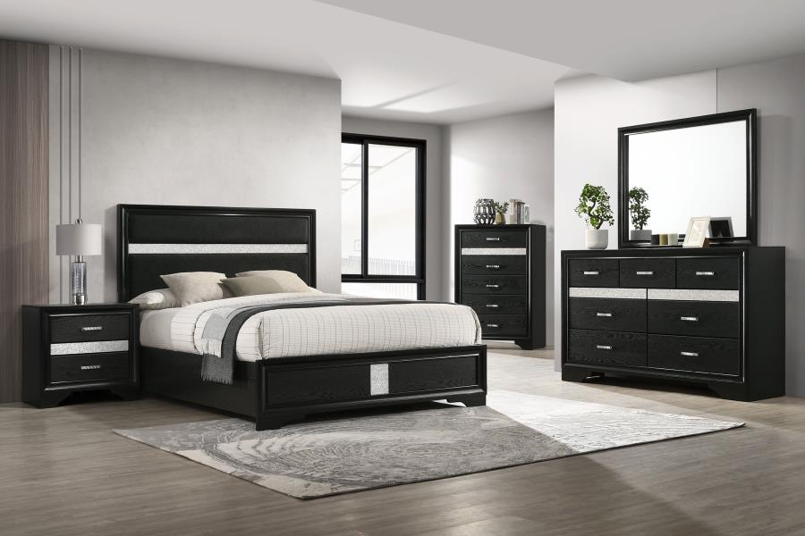 Modal Additional Images for Miranda 54-inch Upholstered Full Panel Bed Black