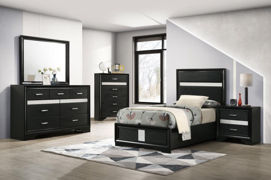 (image for) Miranda 5-piece Twin Bedroom Set Black - Click Image to Close