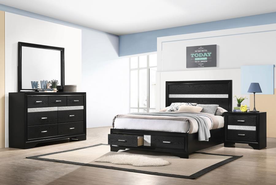 (image for) Miranda 4-piece Full Bedroom Set Black - Click Image to Close