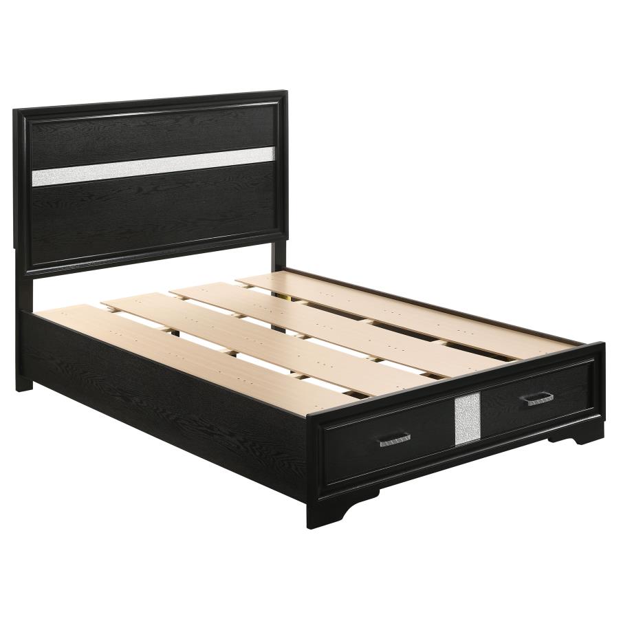 (image for) Miranda Wood Full Storage Panel Bed Black