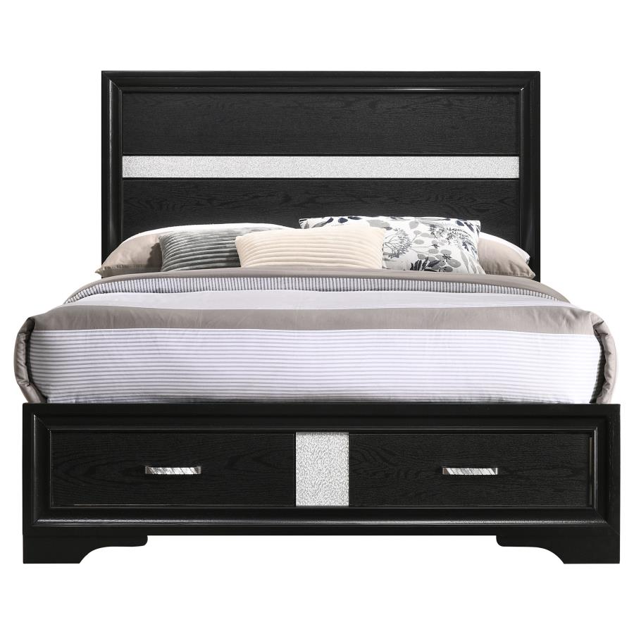 (image for) Miranda Wood Full Storage Panel Bed Black