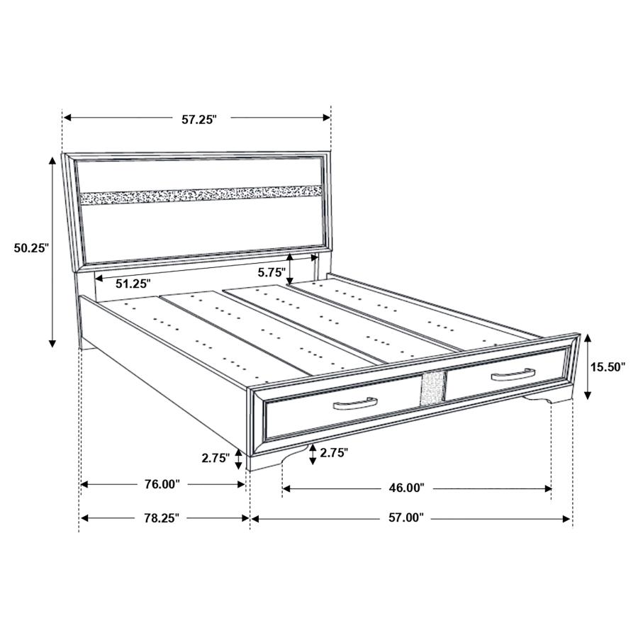 (image for) Miranda 51-inch Wood Full Storage Panel Bed Black