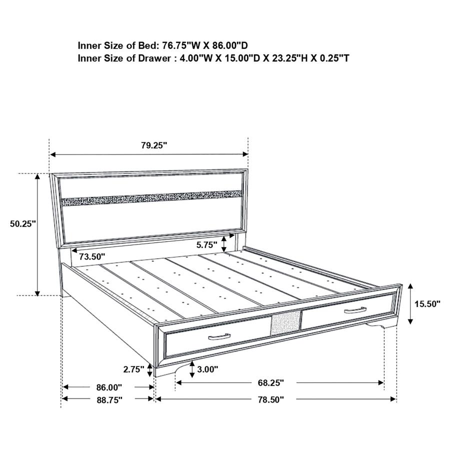 (image for) Miranda 4-piece California King Bedroom Set Black