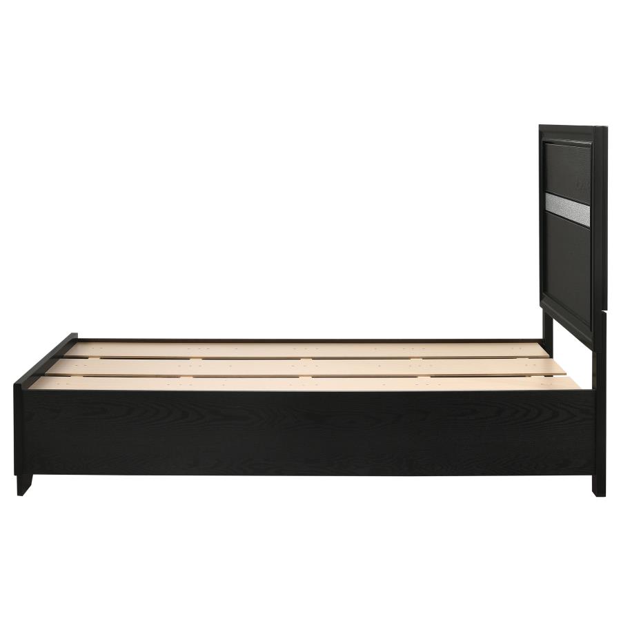 (image for) Miranda Wood Twin Storage Panel Bed Black