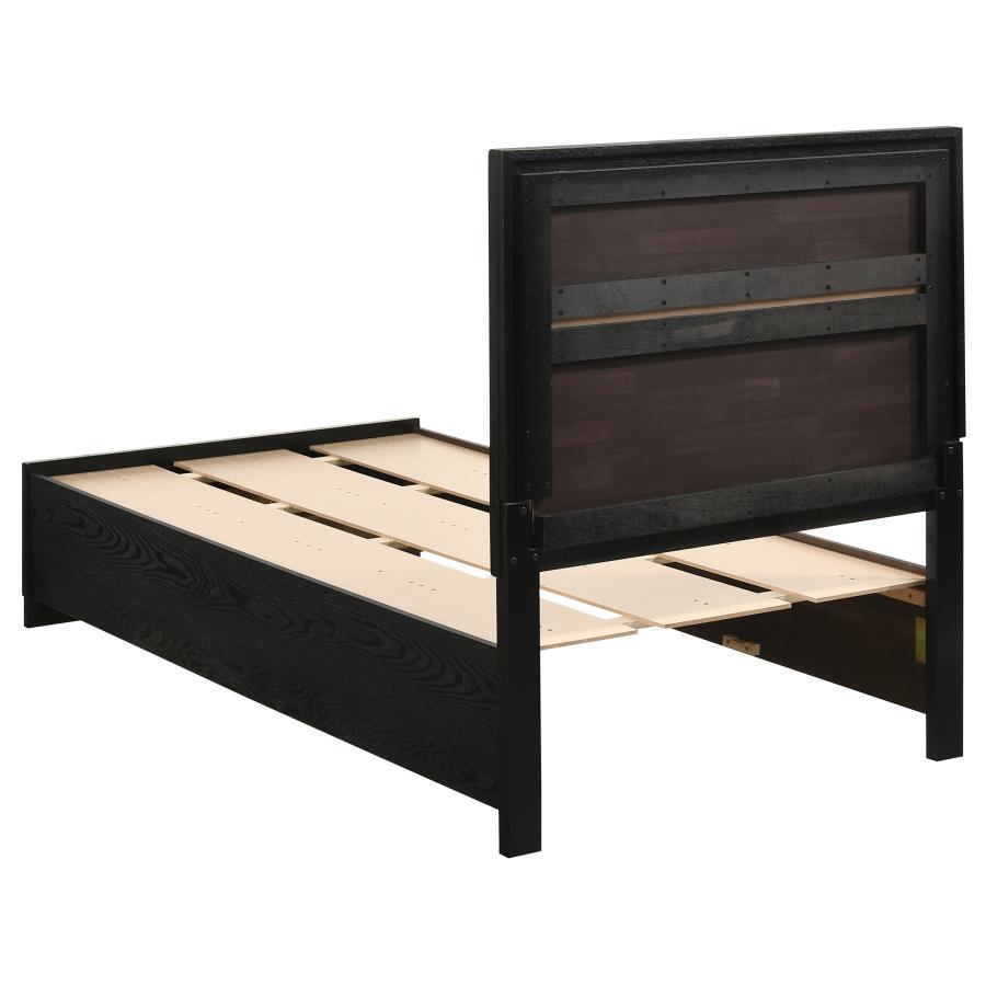 (image for) Miranda Wood Twin Storage Panel Bed Black