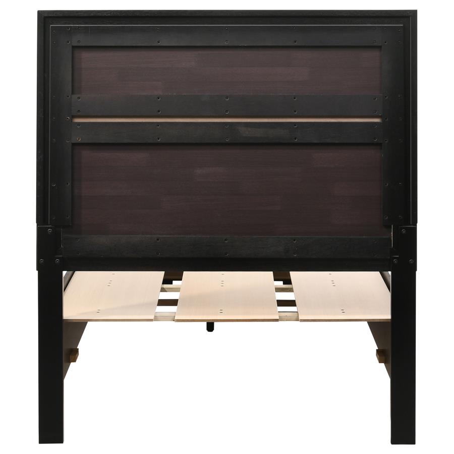 (image for) Miranda Wood Twin Storage Panel Bed Black