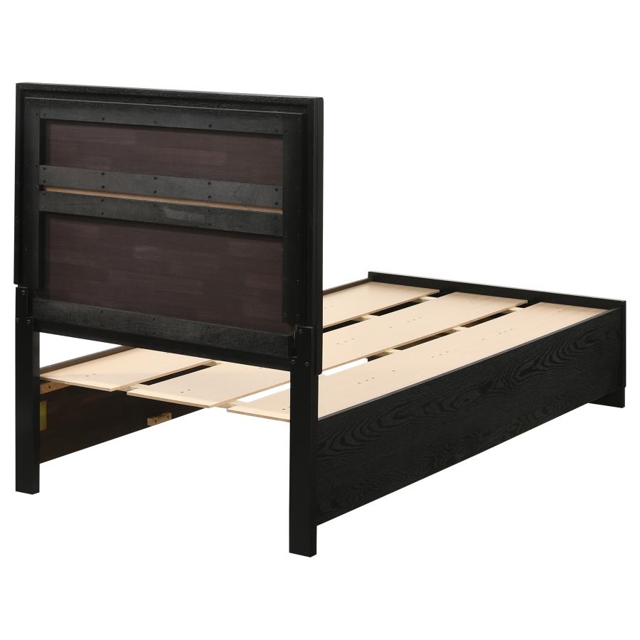 (image for) Miranda Wood Twin Storage Panel Bed Black