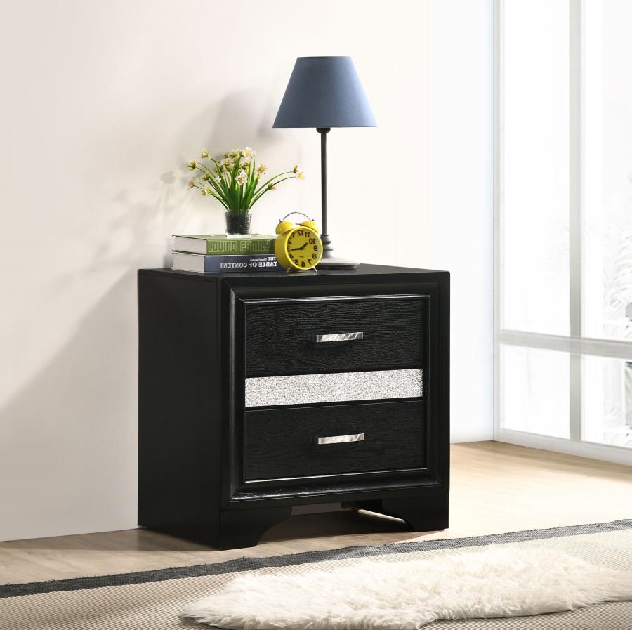 (image for) Miranda 2-drawer Nightstand Black