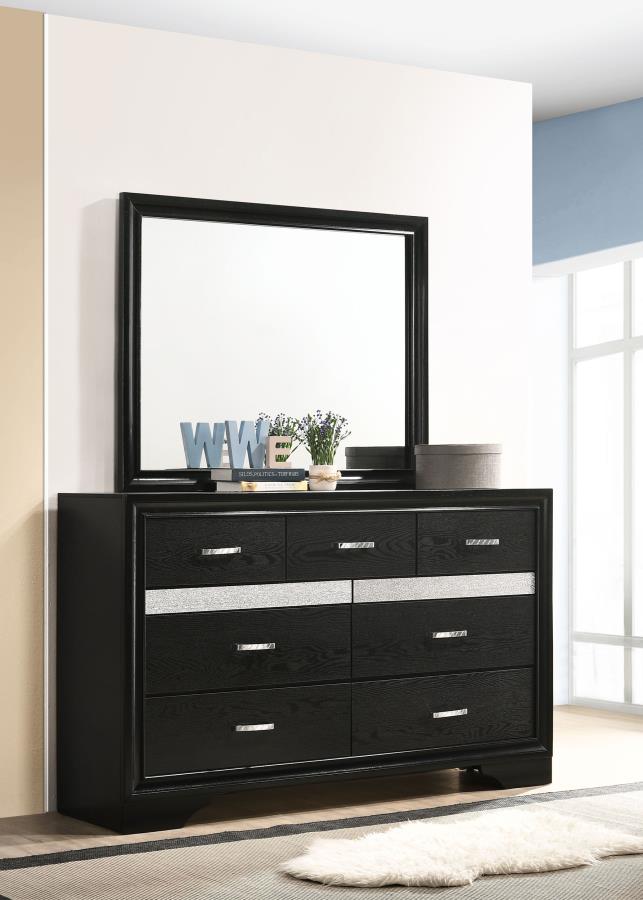 (image for) Miranda 7-drawer Dresser with Mirror Black