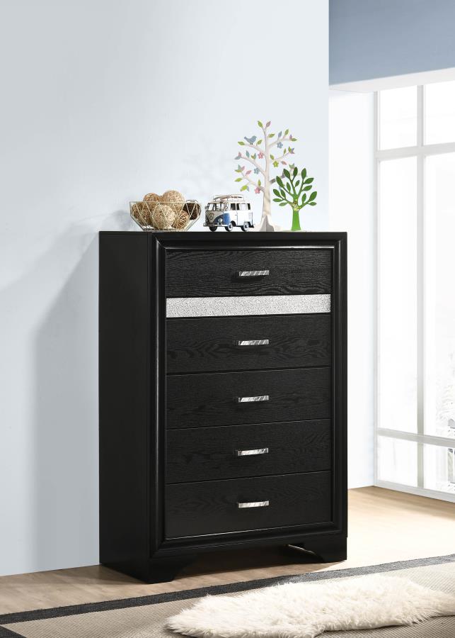 (image for) Miranda 5-drawer Bedroom Chest Black