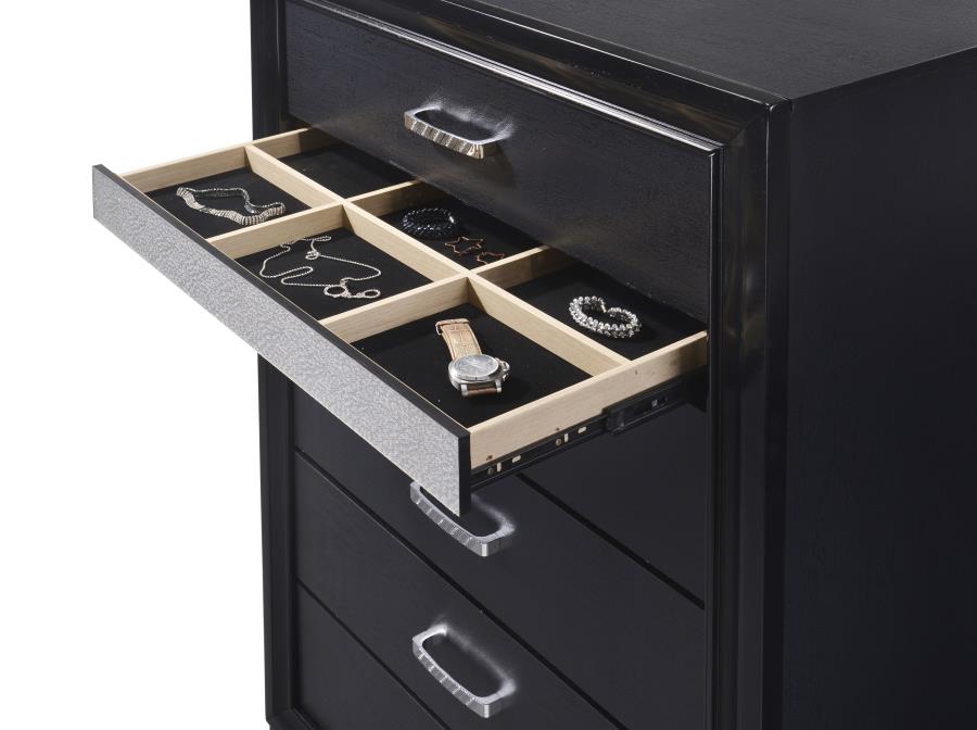 (image for) Miranda 5-drawer Bedroom Chest Black