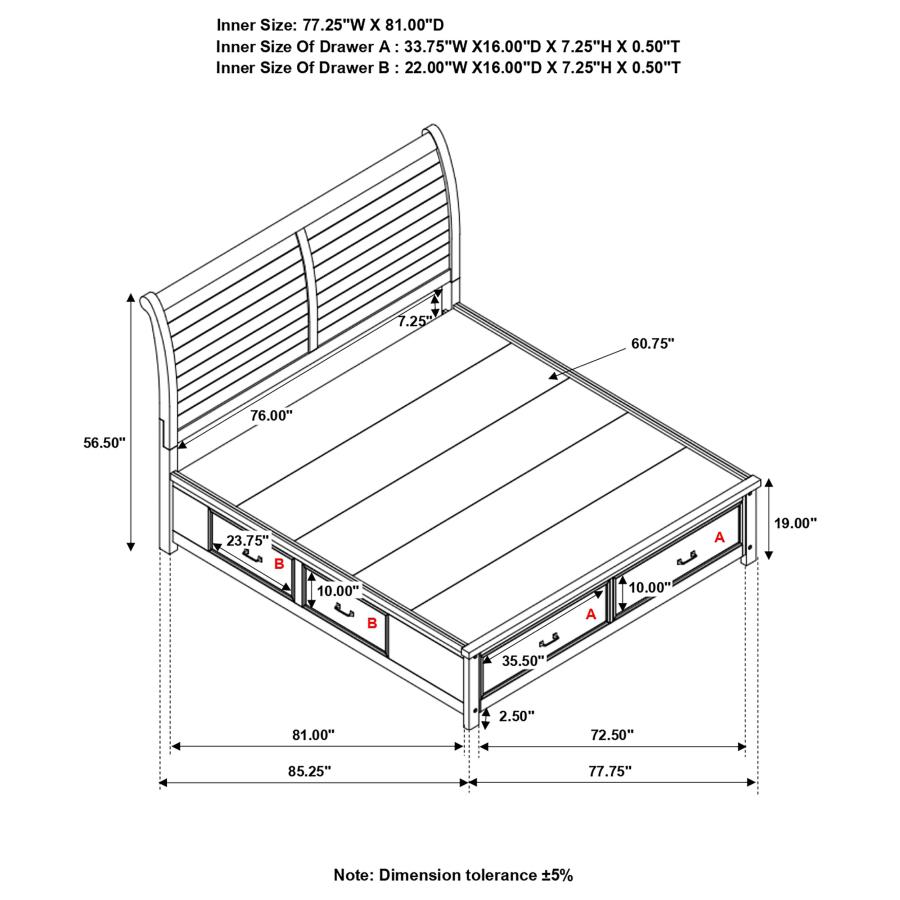 (image for) Barstow Eastern King Storage Bed Pinot Noir