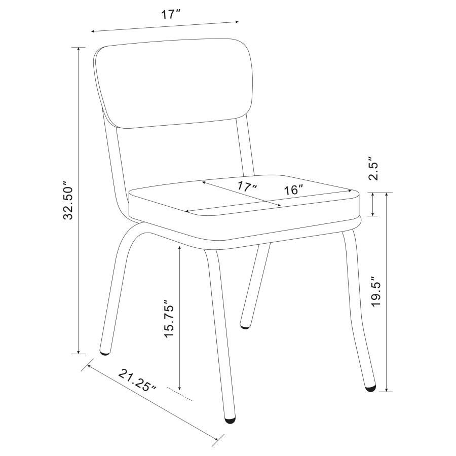 (image for) Retro Upholstered Dining Side Chair Black (Set of 2)