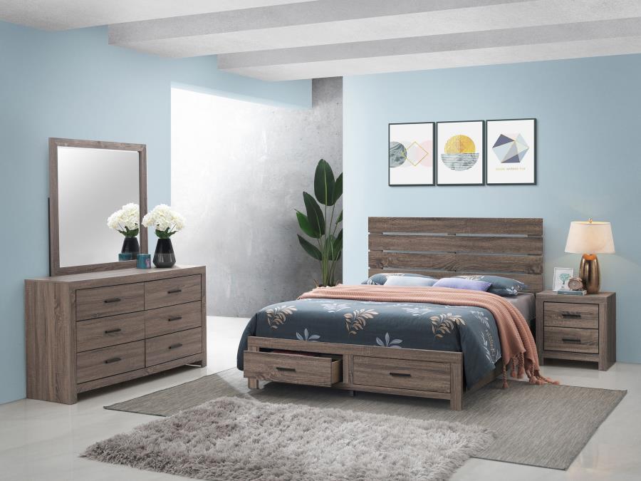 (image for) Brantford 4-piece Eastern King Bedroom Set Barrel Oak - Click Image to Close