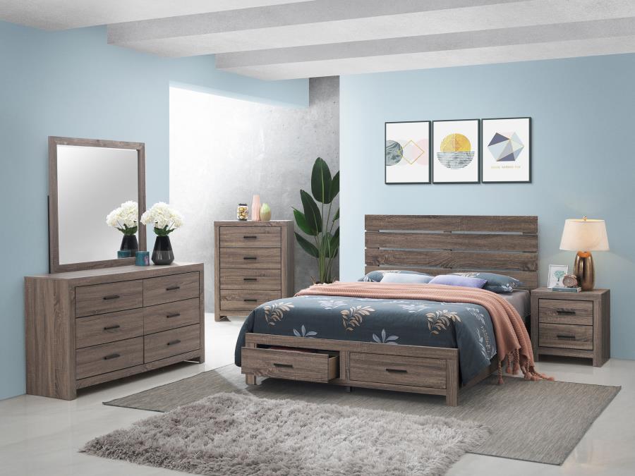 (image for) Brantford 5-piece Eastern King Bedroom Set Barrel Oak - Click Image to Close