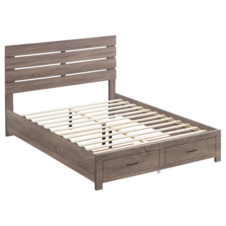 (image for) Brantford Wood Eastern King Storage Panel Bed Barrel Oak - Click Image to Close