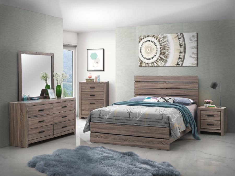 (image for) Brantford 5-piece Eastern King Bedroom Set Barrel Oak - Click Image to Close