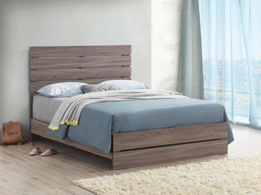 (image for) Brantford Wood Queen Panel Bed Barrel Oak