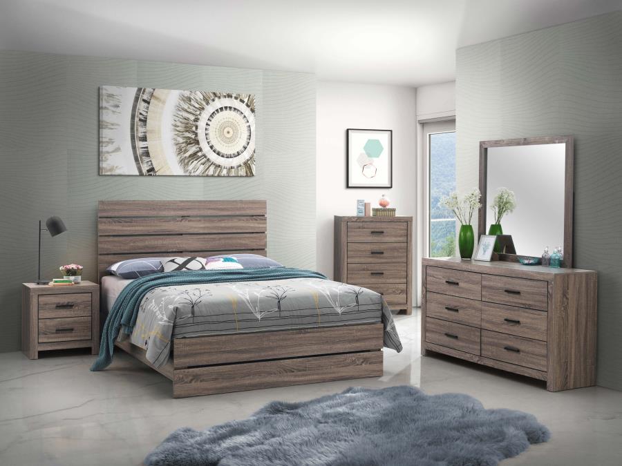 (image for) Brantford Wood Queen Panel Bed Barrel Oak