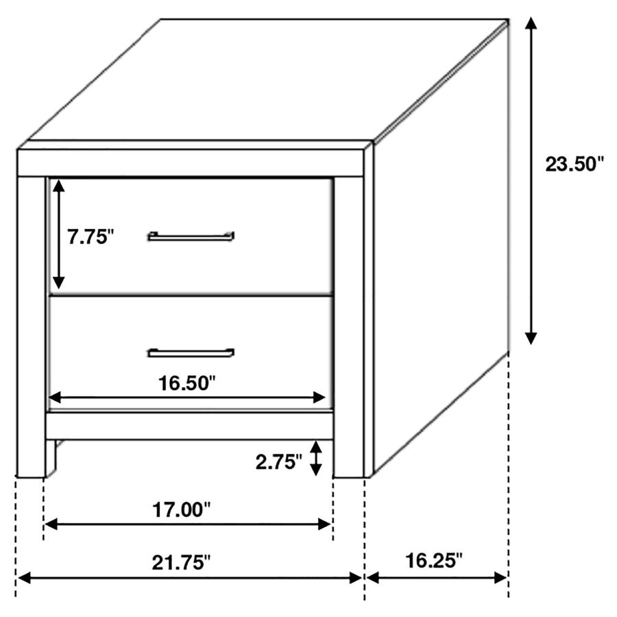 (image for) Brantford 2-drawer Nightstand Barrel Oak