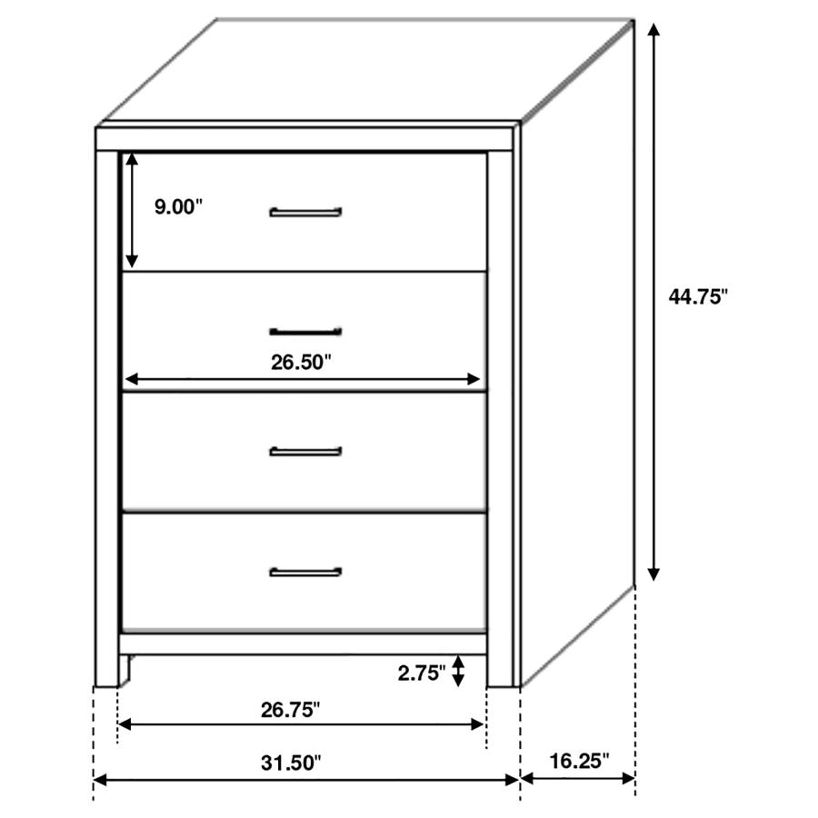 (image for) Brantford 4-drawer Bedroom Chest Barrel Oak