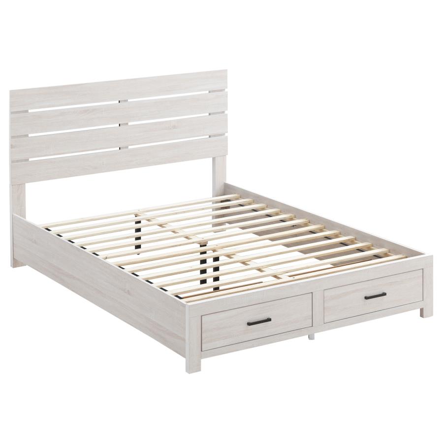 (image for) Brantford Wood Eastern King Storage Panel Bed Coastal White