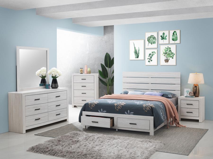 Modal Additional Images for Brantford Wood Eastern King Storage Panel Bed Coastal White