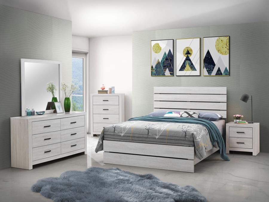 Modal Additional Images for Brantford Wood Eastern King Panel Bed Coastal White