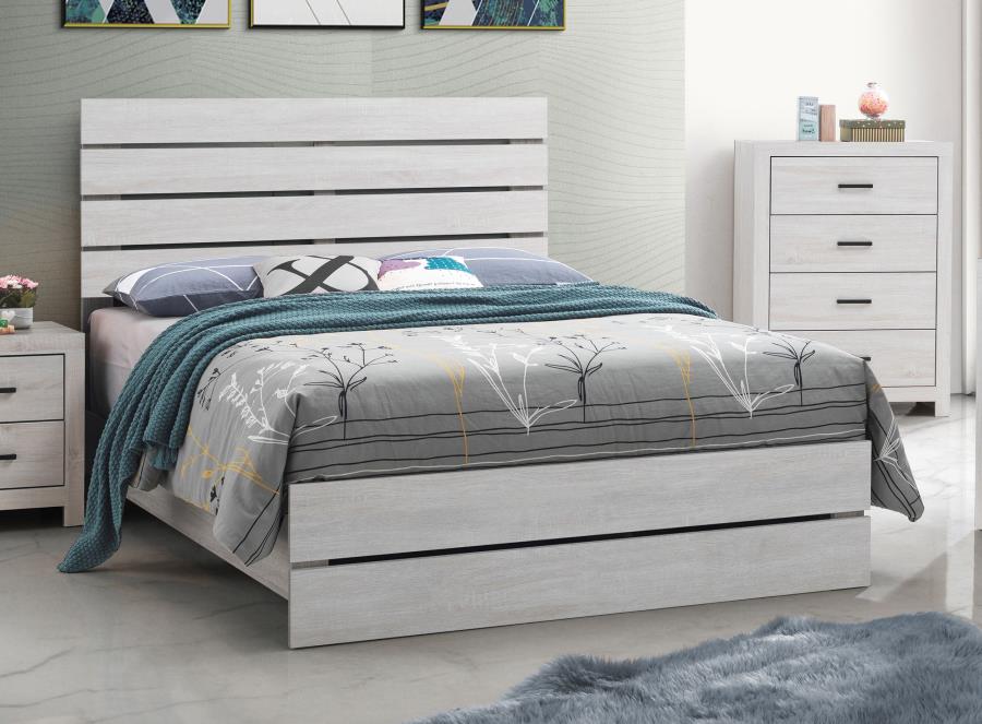 (image for) Brantford Wood Queen Panel Bed Coastal White