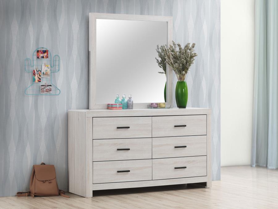 (image for) Brantford 6-drawer Dresser with Mirror Coastal White