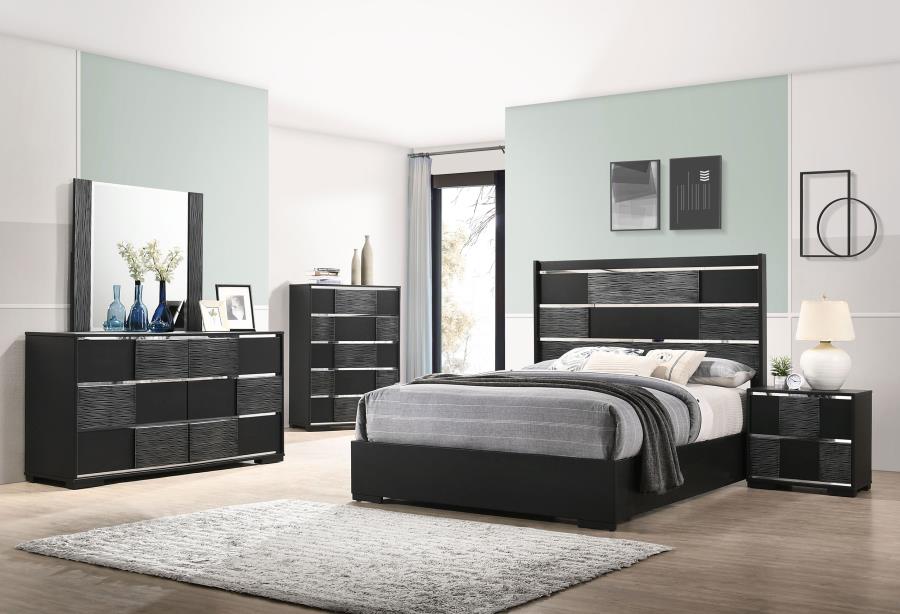 (image for) Blacktoft Wood Eastern King Panel Bed Black