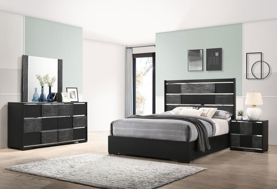 (image for) Blacktoft 4-piece Queen Bedroom Set Black - Click Image to Close