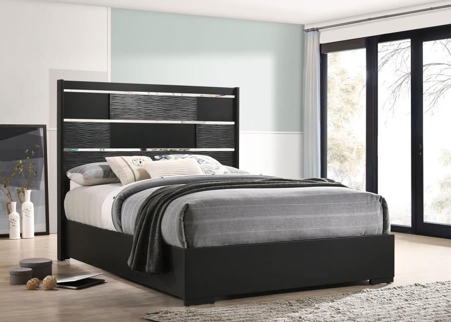 (image for) Blacktoft Wood Queen Panel Bed Black