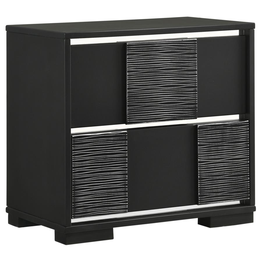 (image for) Blacktoft 2-drawer Nightstand Black - Click Image to Close