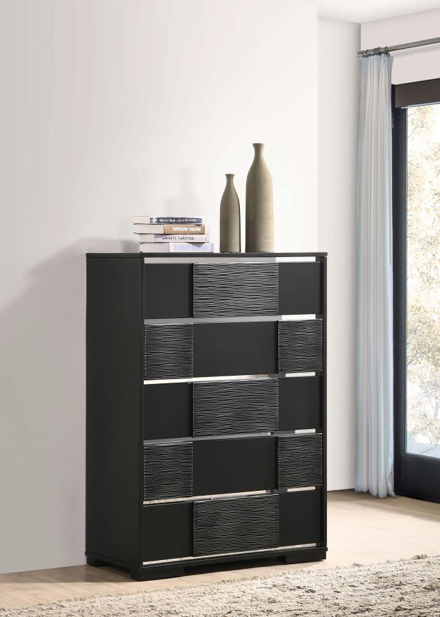 (image for) Blacktoft 5-drawer Bedroom Chest Black