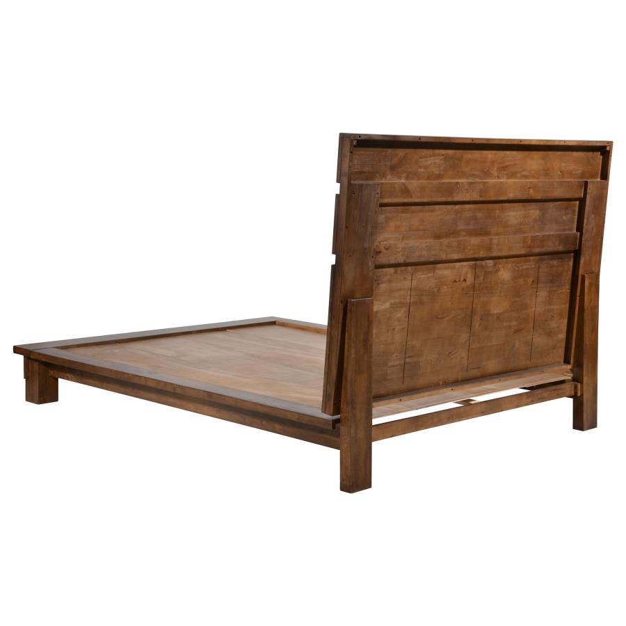 (image for) Genevieve Wood Eastern King Panel Bed Dark Brown