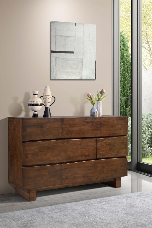 (image for) Genevieve 6-drawer Dresser Dark Brown