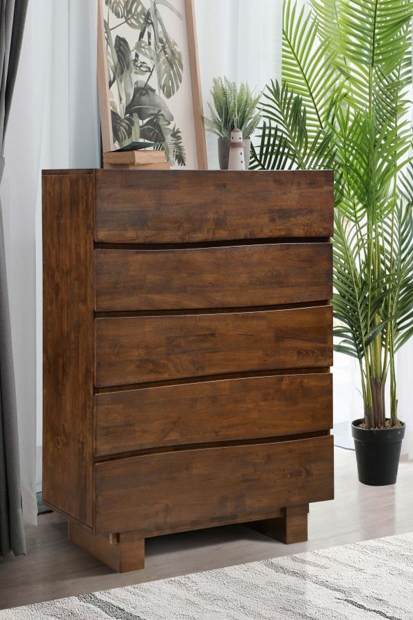 (image for) Genevieve 5-drawer Bedroom Chest Dark Brown