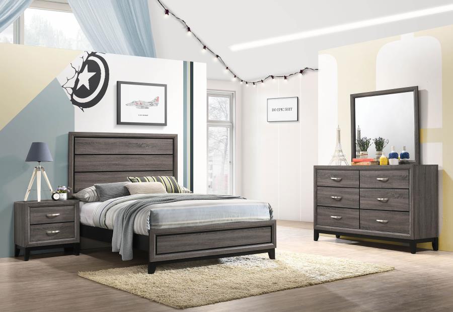 (image for) Watson 4-piece Full Bedroom Set Grey Oak