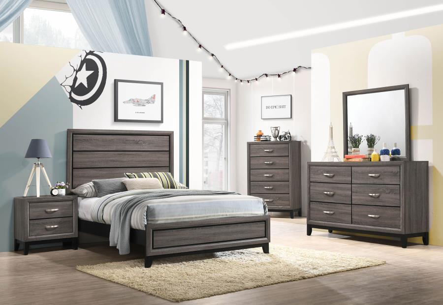 (image for) Watson 5-piece Full Bedroom Set Grey Oak