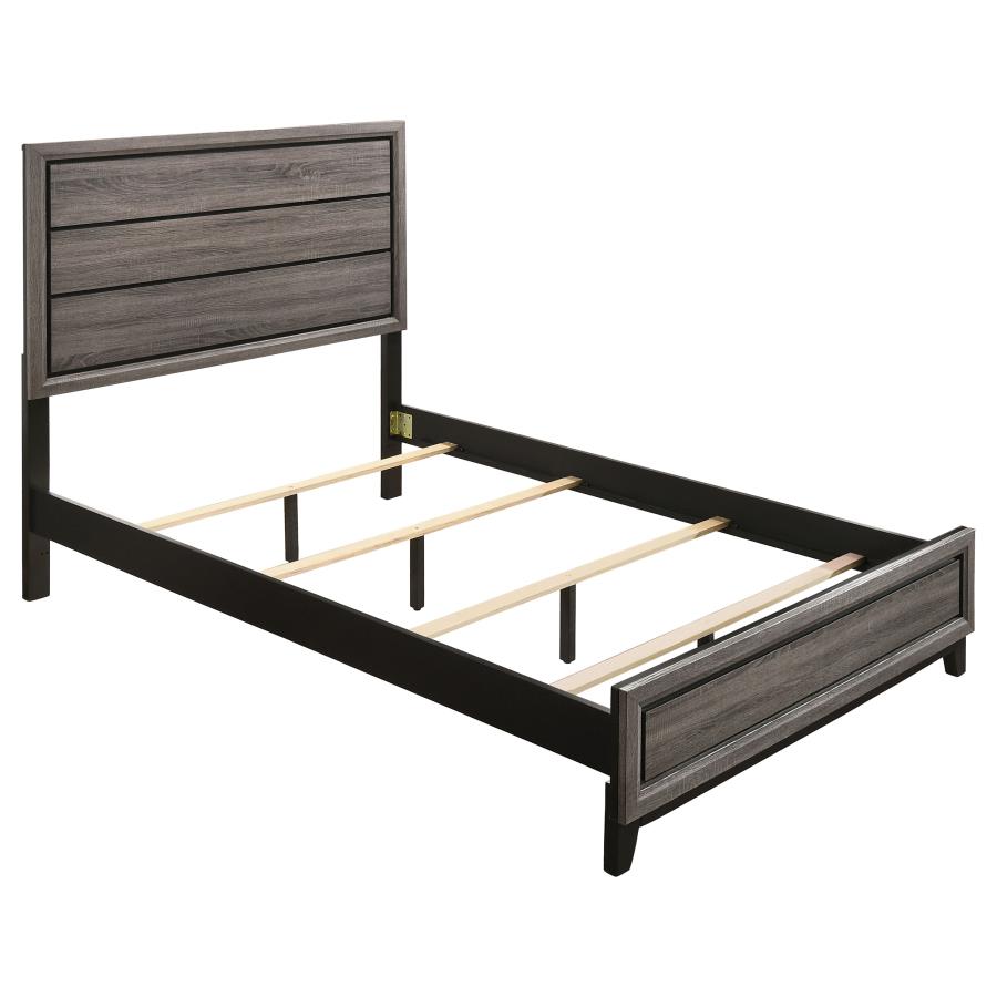 (image for) Watson Wood Full Panel Bed Grey Oak - Click Image to Close