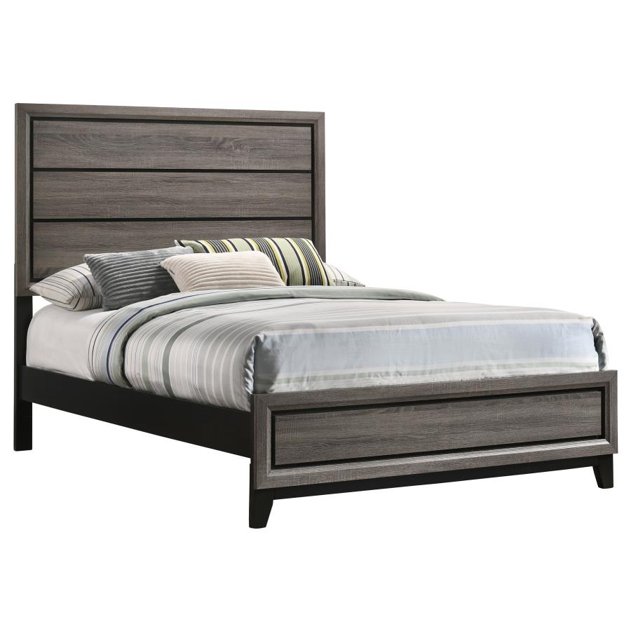 (image for) Watson Wood Full Panel Bed Grey Oak