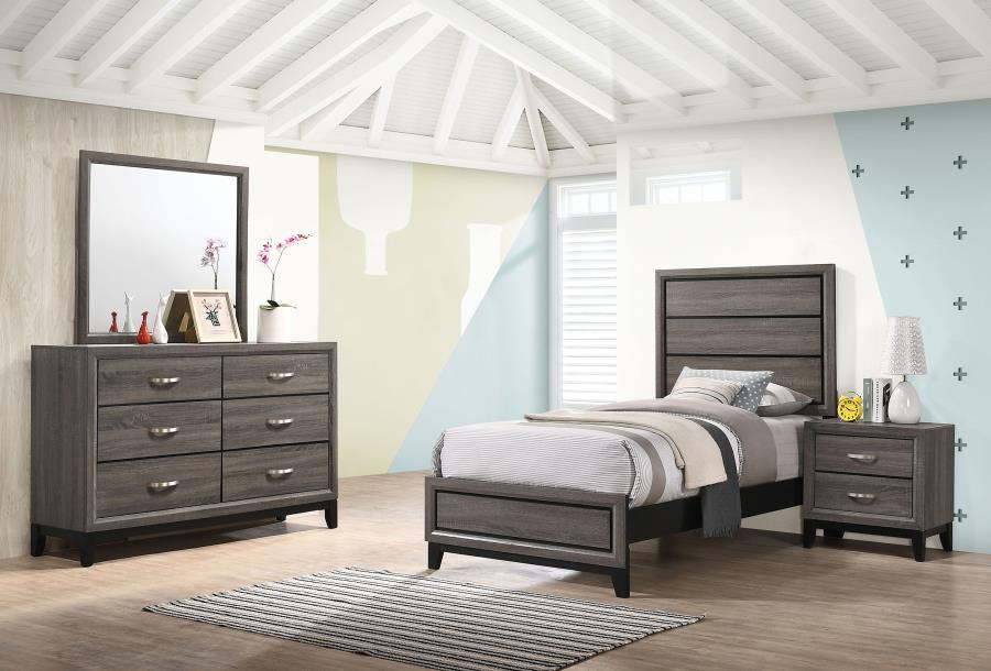 (image for) Watson 4-piece Twin Bedroom Set Grey Oak