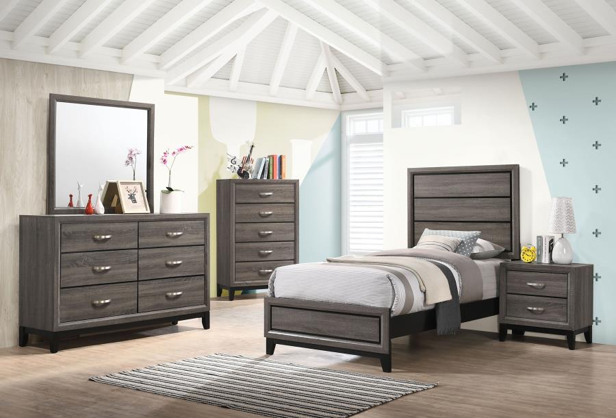 (image for) Watson 5-piece Twin Bedroom Set Grey Oak