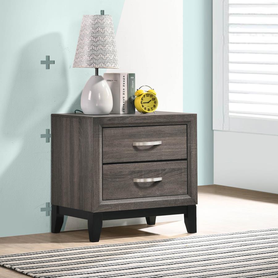 (image for) Watson 2-drawer Nightstand Grey Oak