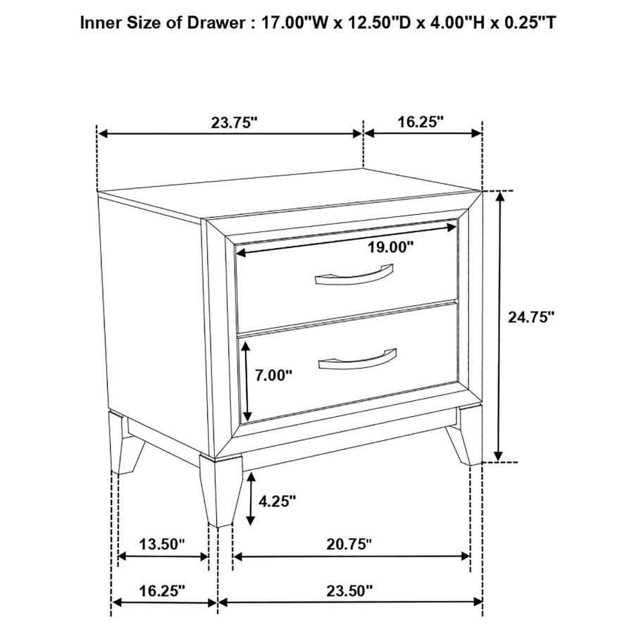 (image for) Watson 2-drawer Nightstand Grey Oak