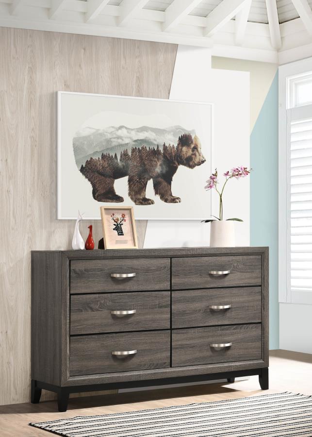 (image for) Watson 6-drawer Dresser Grey Oak