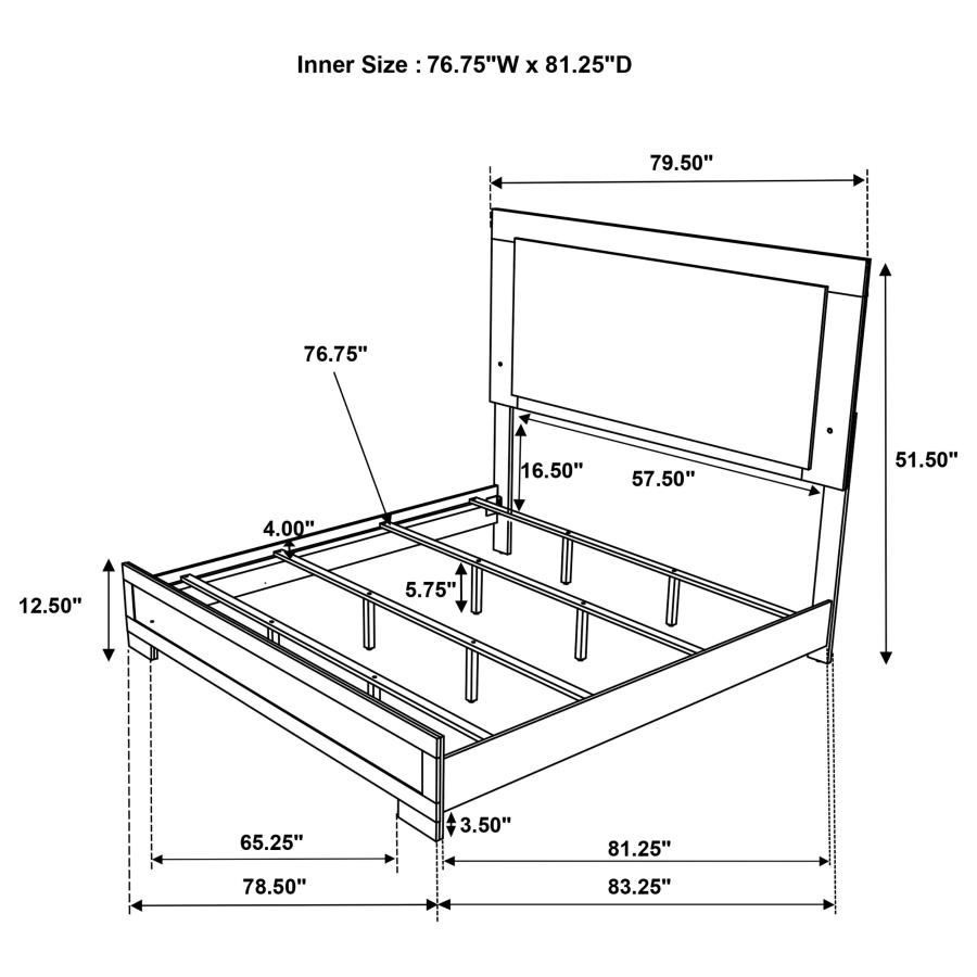 (image for) Hyland Eastern King Panel Bed LED Headboard Natural