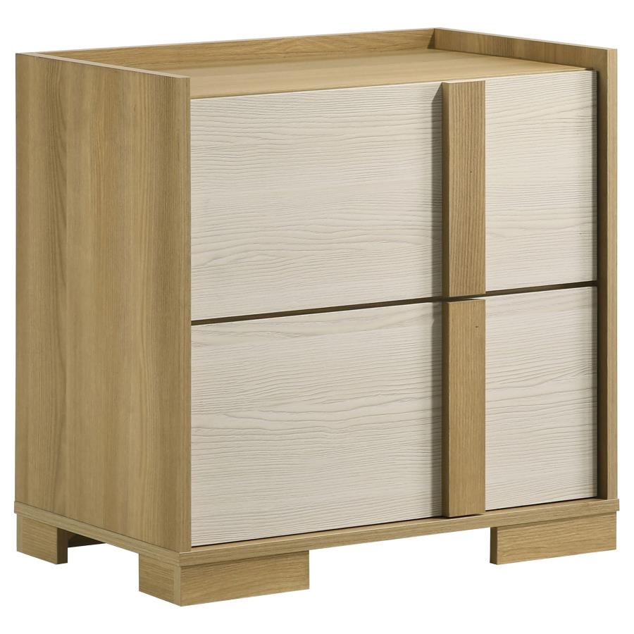 (image for) Hyland 2-drawer Nightstand Bedside Table Natural - Click Image to Close